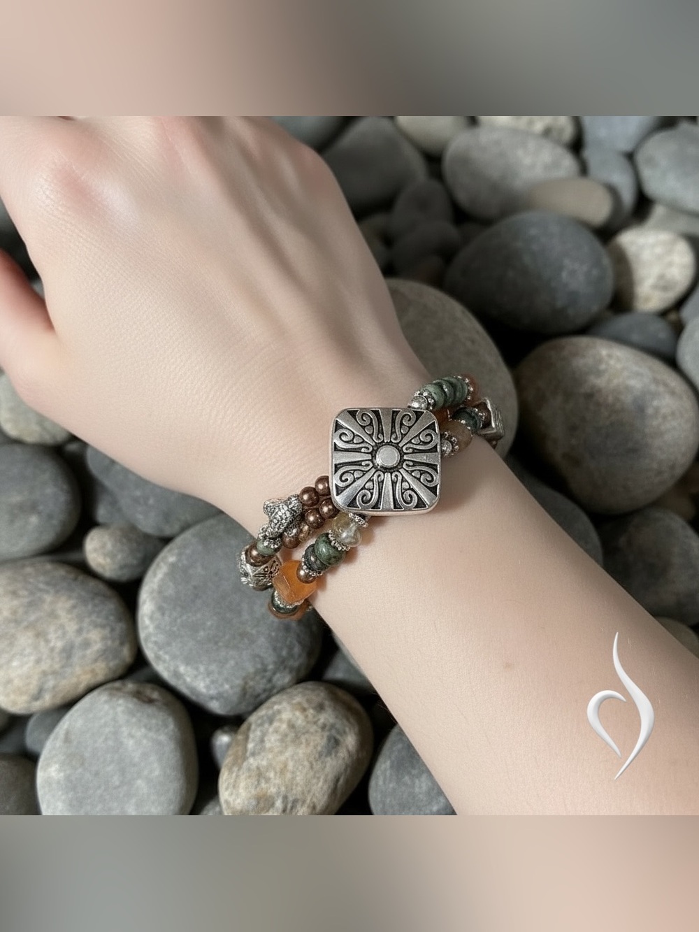 Sunstone & Sterling Silver Bracelet